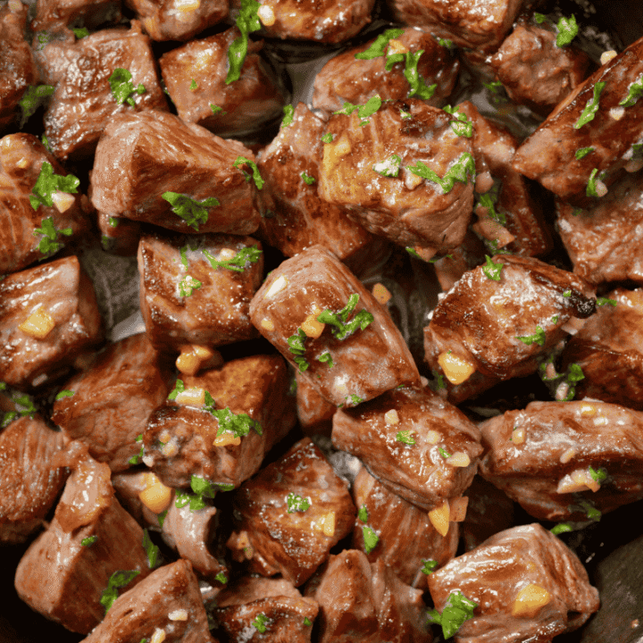 Garlic Butter Steak Bites and Potatoes