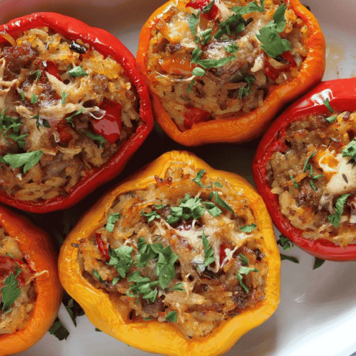 Stuffed Bell Peppers With Ground Beef