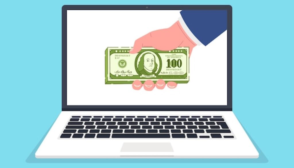 making-money-online-laptop-with-businessman-hand-holding-money-vector-illustrationxa_163786-1014