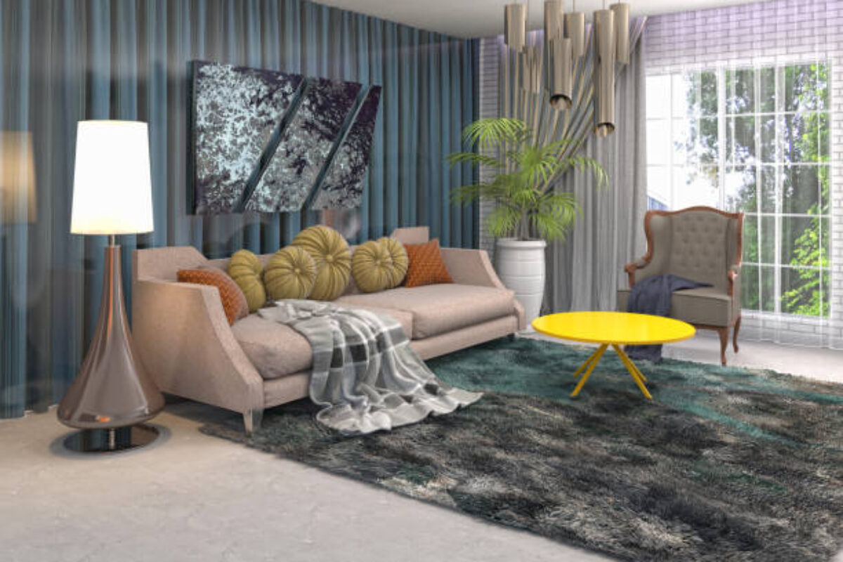 Interior of the living room. 3D illustration