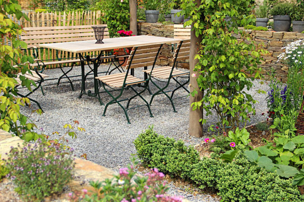 Beautiful seating area in the garden.