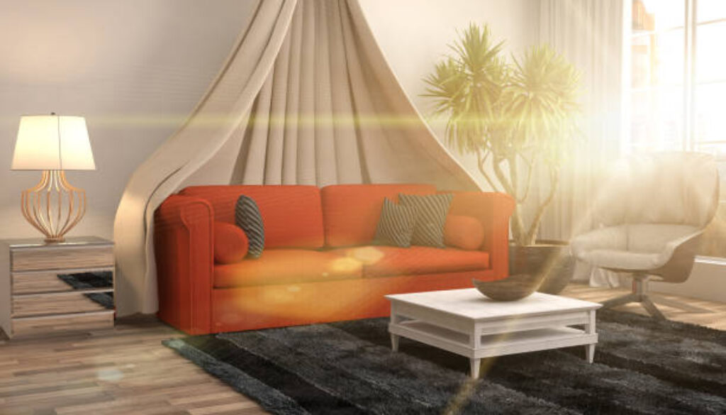 interior with sofa. 3d illustration