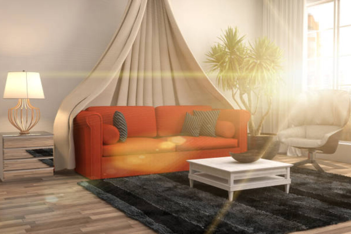 interior with sofa. 3d illustration